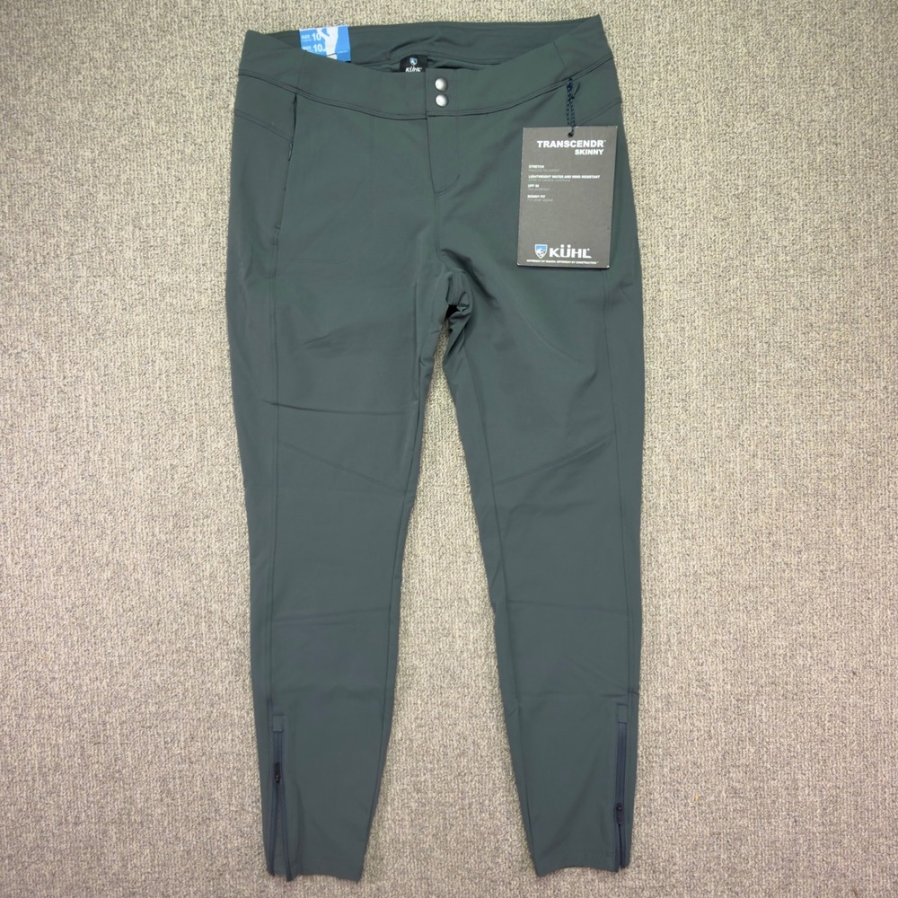 Kuhl Transcendr Skinny Pants Womens 10 Gray Green Hiking Outdoor Stretch NWT